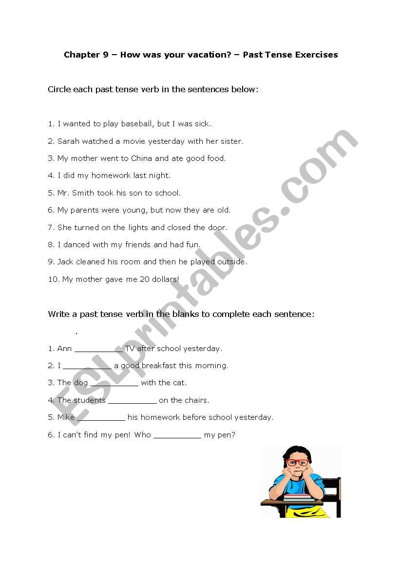 past tense exercises worksheet
