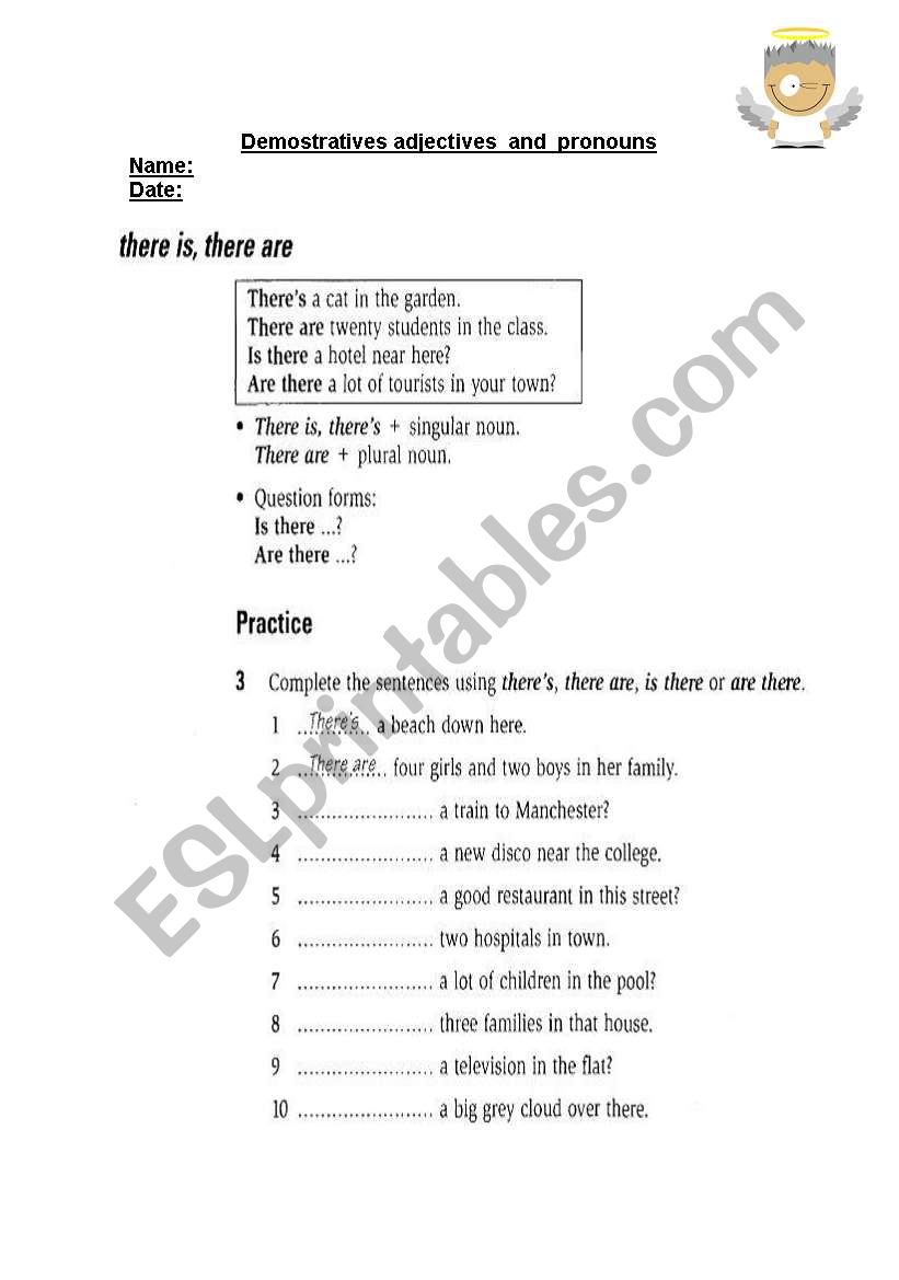 Demostratives adjectives  and  pronouns