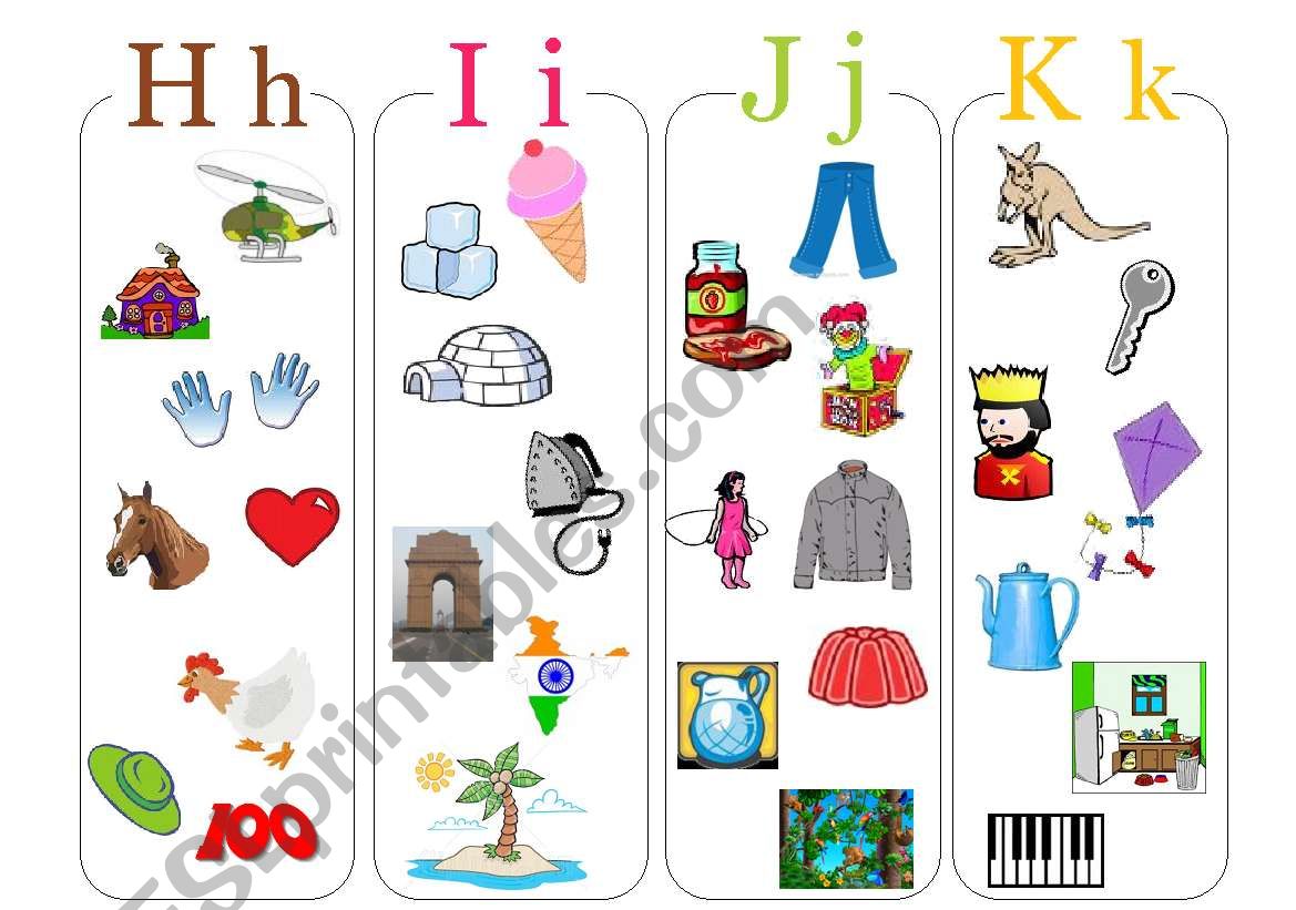 Alphabet book marks worksheet