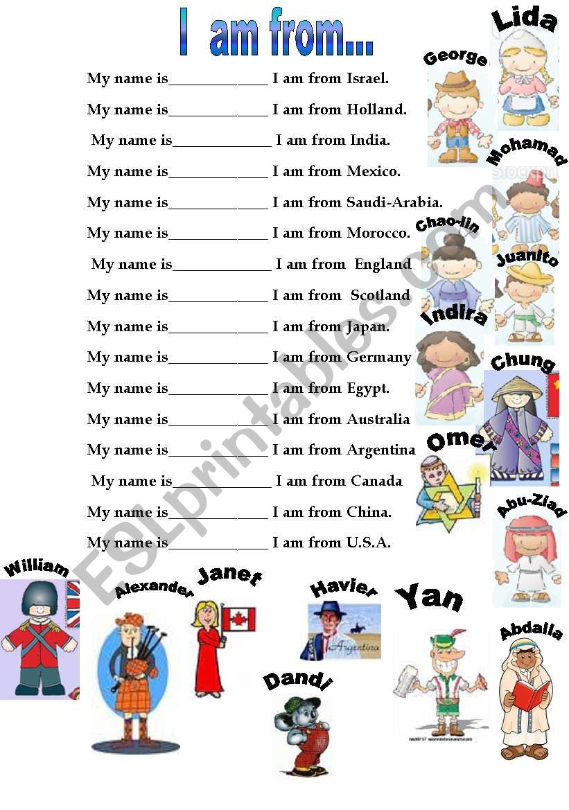 children of the world worksheet