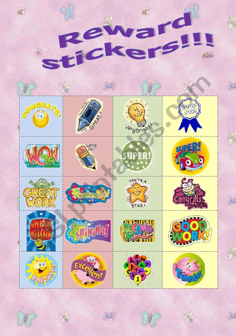 Reward stickers! worksheet