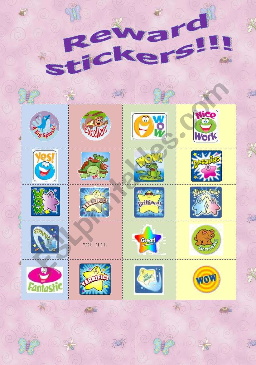 Reward stickers! 2 worksheet