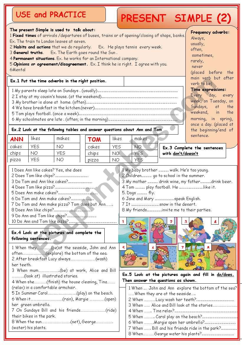 Use and practice of  PRESENT SIMPLE