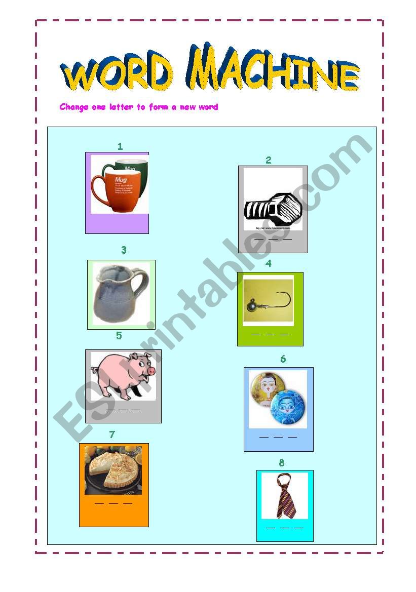 word machine 3 worksheet