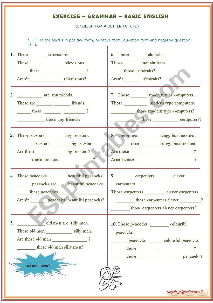 English for Kids - Part II worksheet