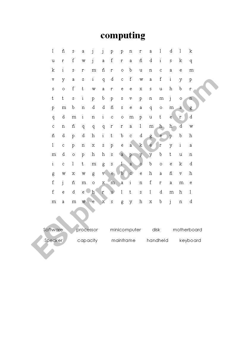 computing worksheet