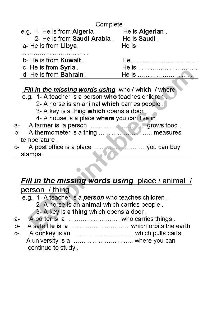 Grammar test  worksheet