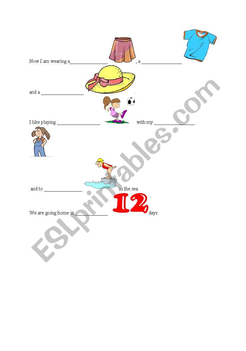 Im on holiday - part 3 worksheet