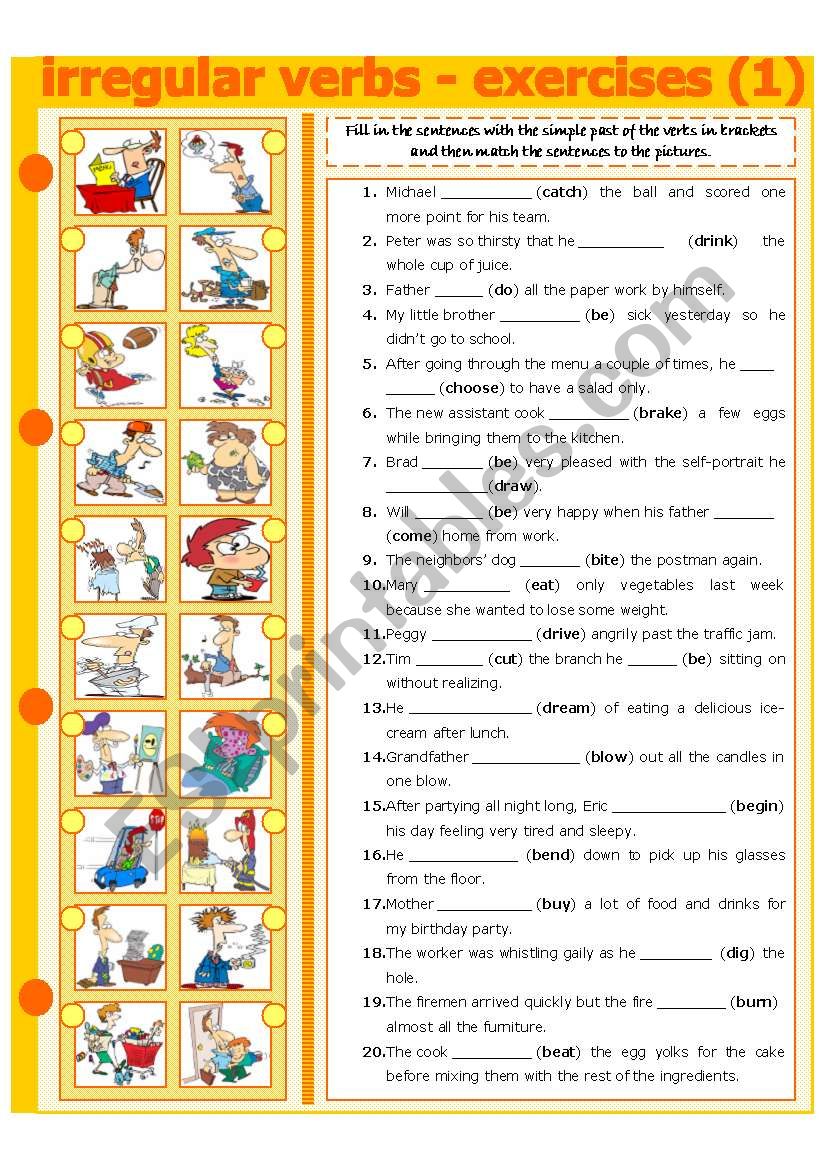 IRREGULAR VERBS - EXERCISE 1 worksheet