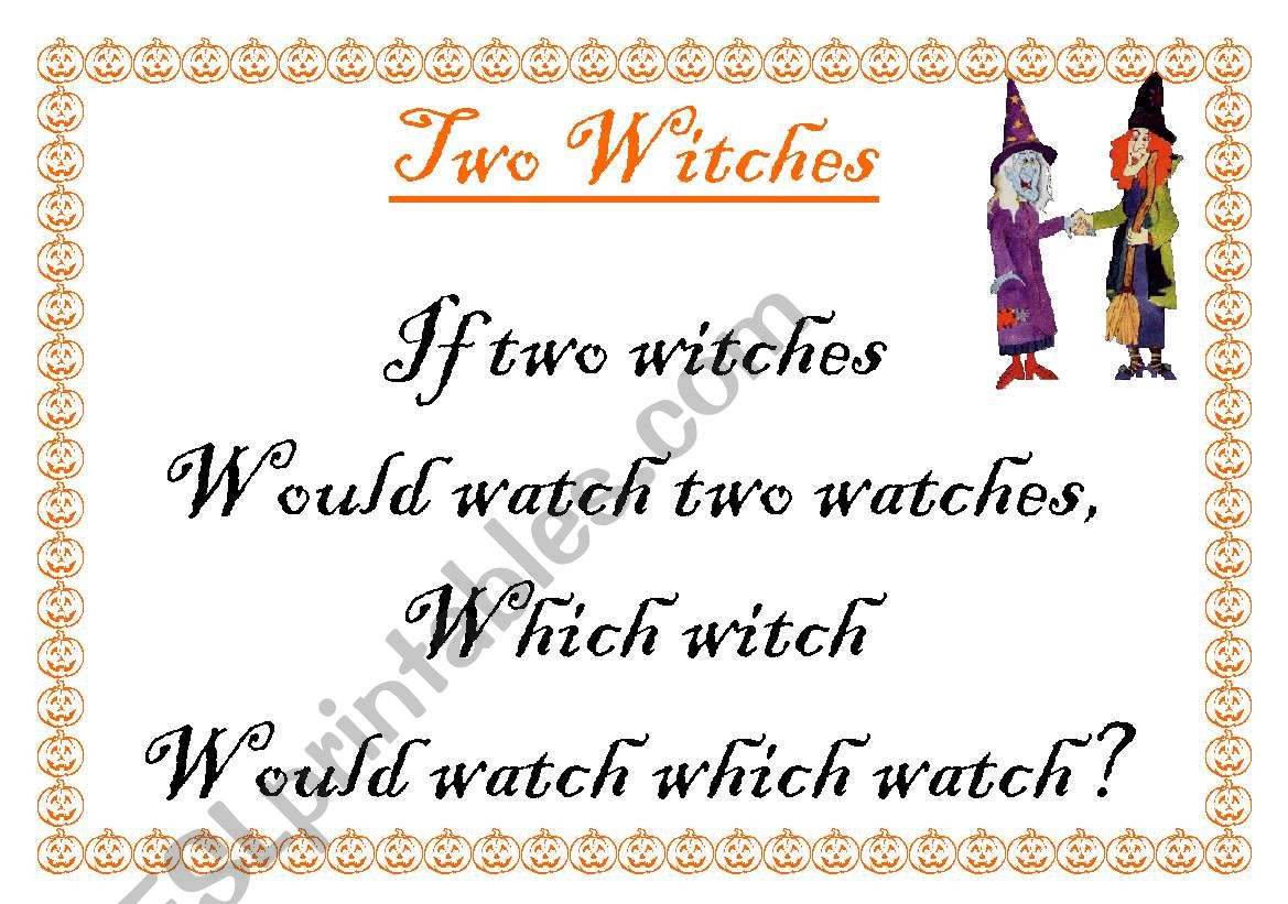 IF TWO WITCHES... worksheet