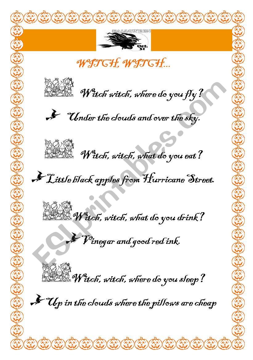 Witch, witch... worksheet