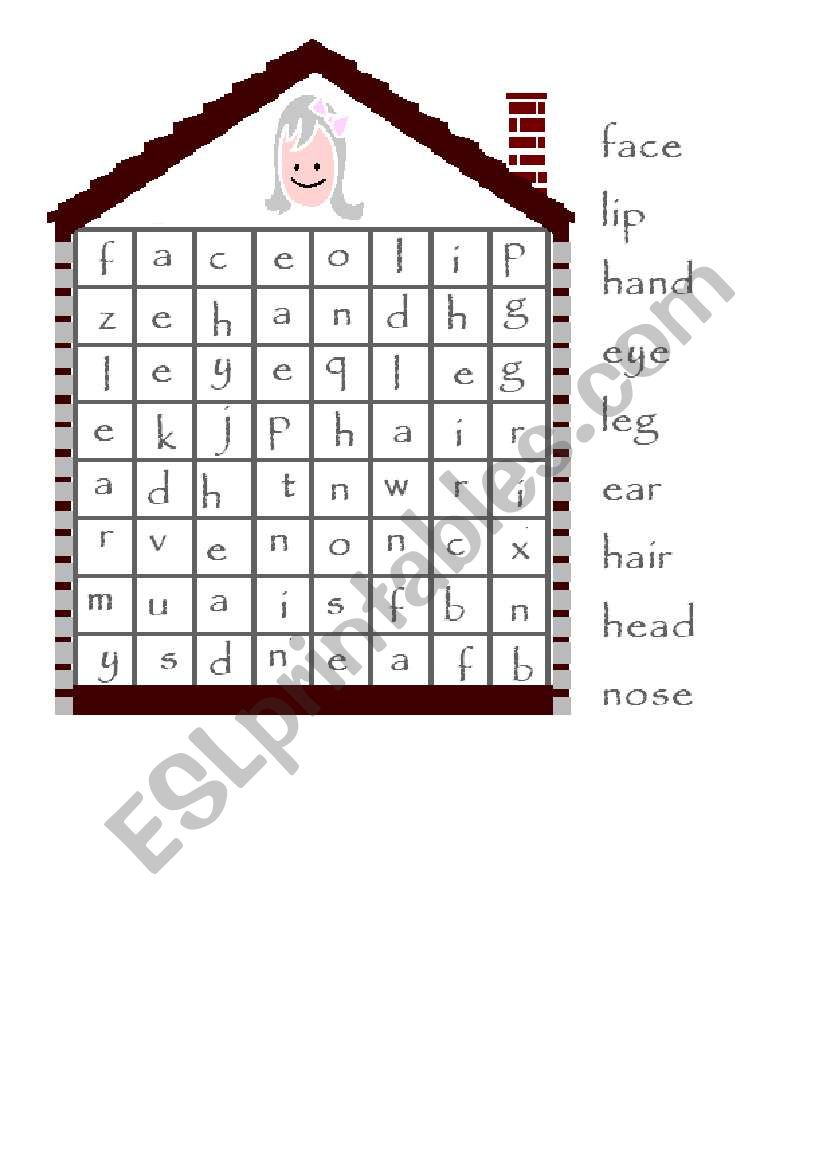 FACE wordsearh worksheet