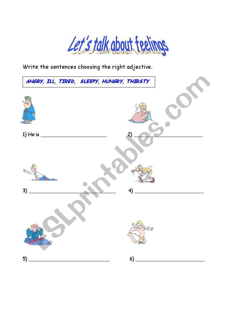 Lets talk about feelings 1 worksheet