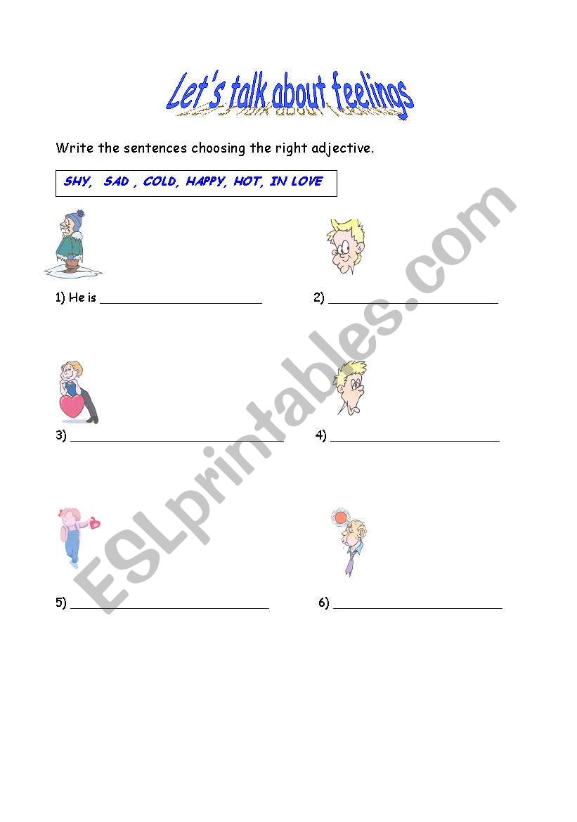 Lets talk about feelings 2 worksheet