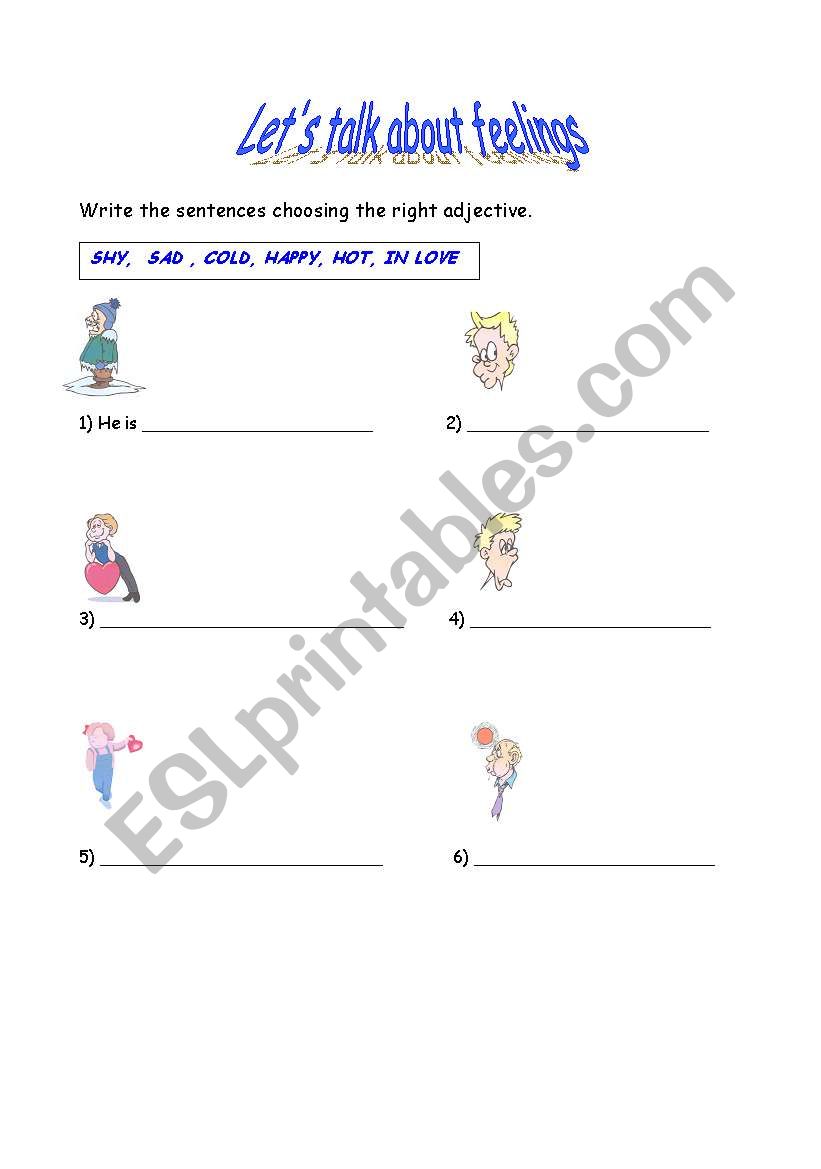 Lets talk about feelings 2 worksheet