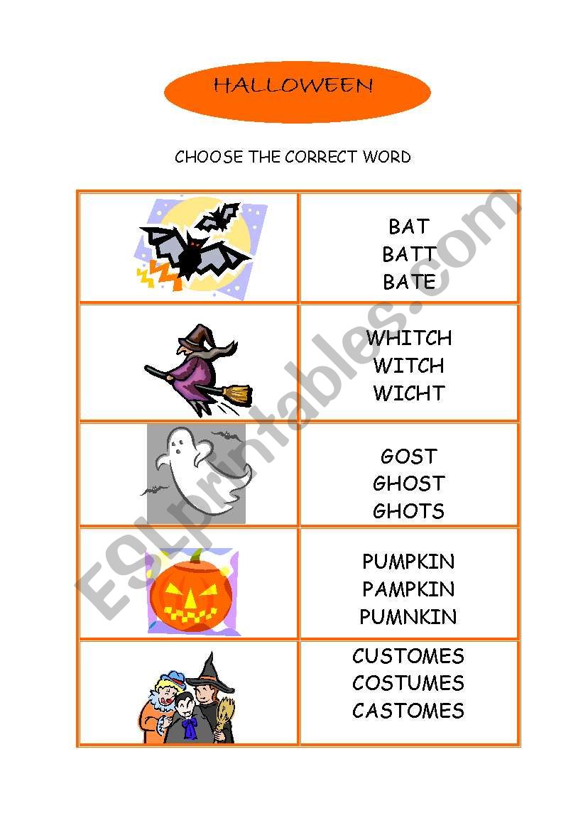 Halloween worksheet