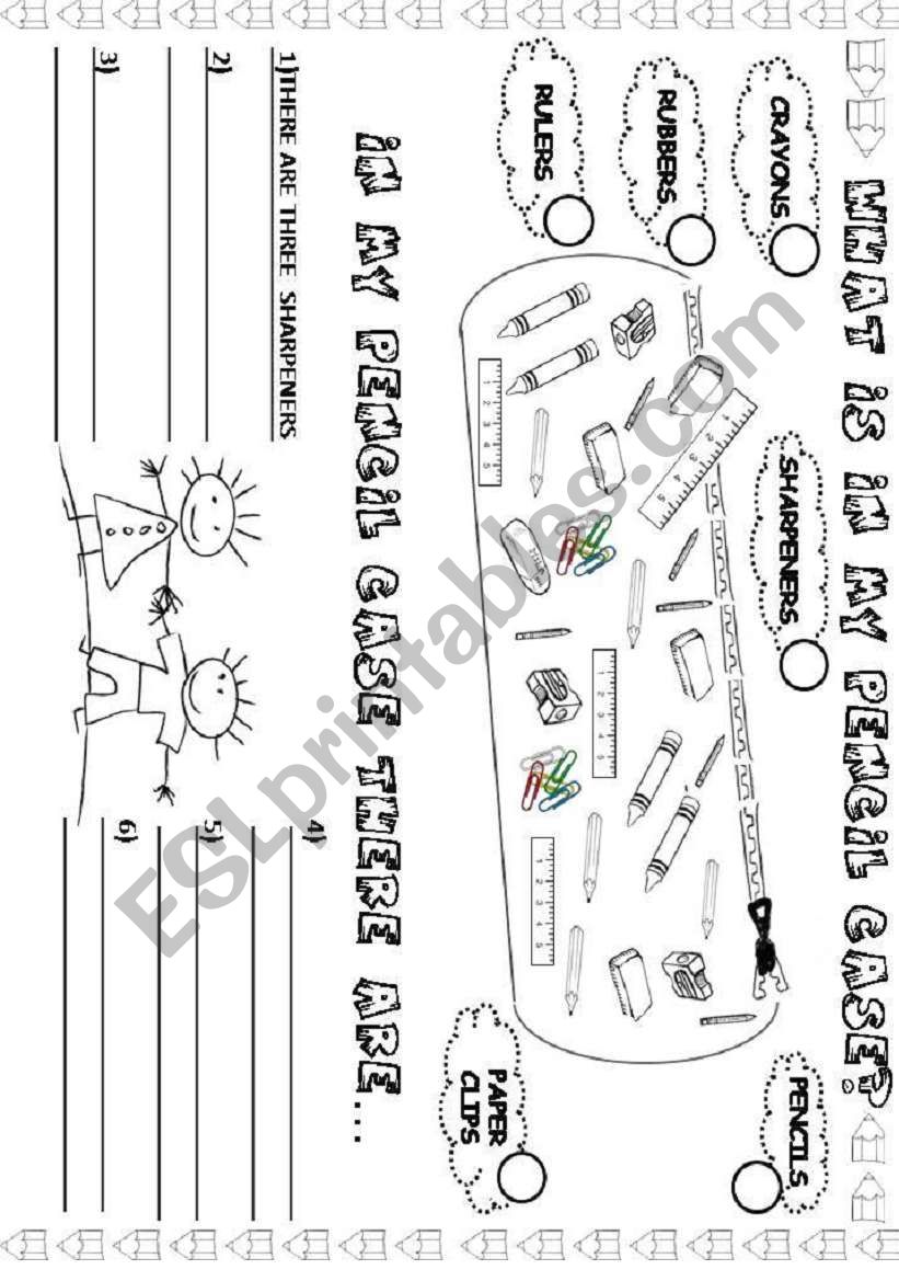 There be + stationery vocab worksheet