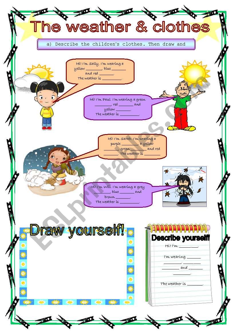 The weather & clothes worksheet