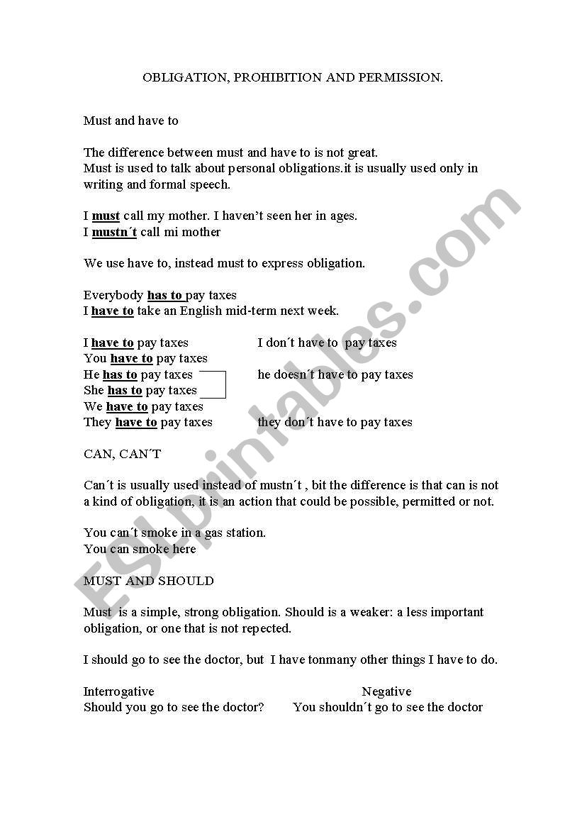 modal verbs worksheet