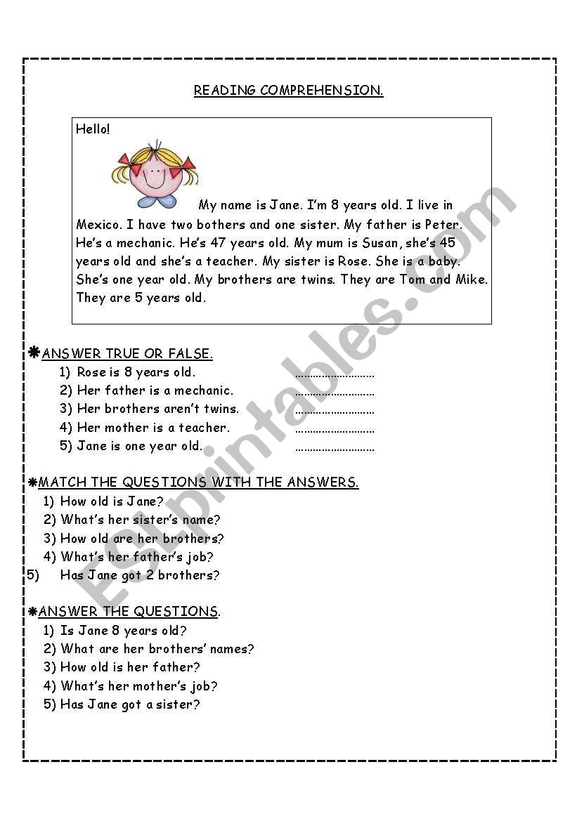 reading for little students worksheet