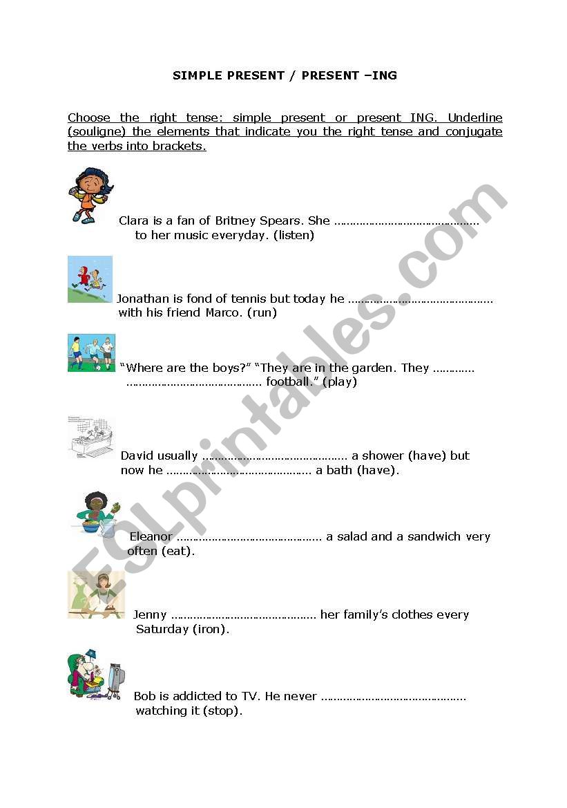 Difference between simple present and present -ing