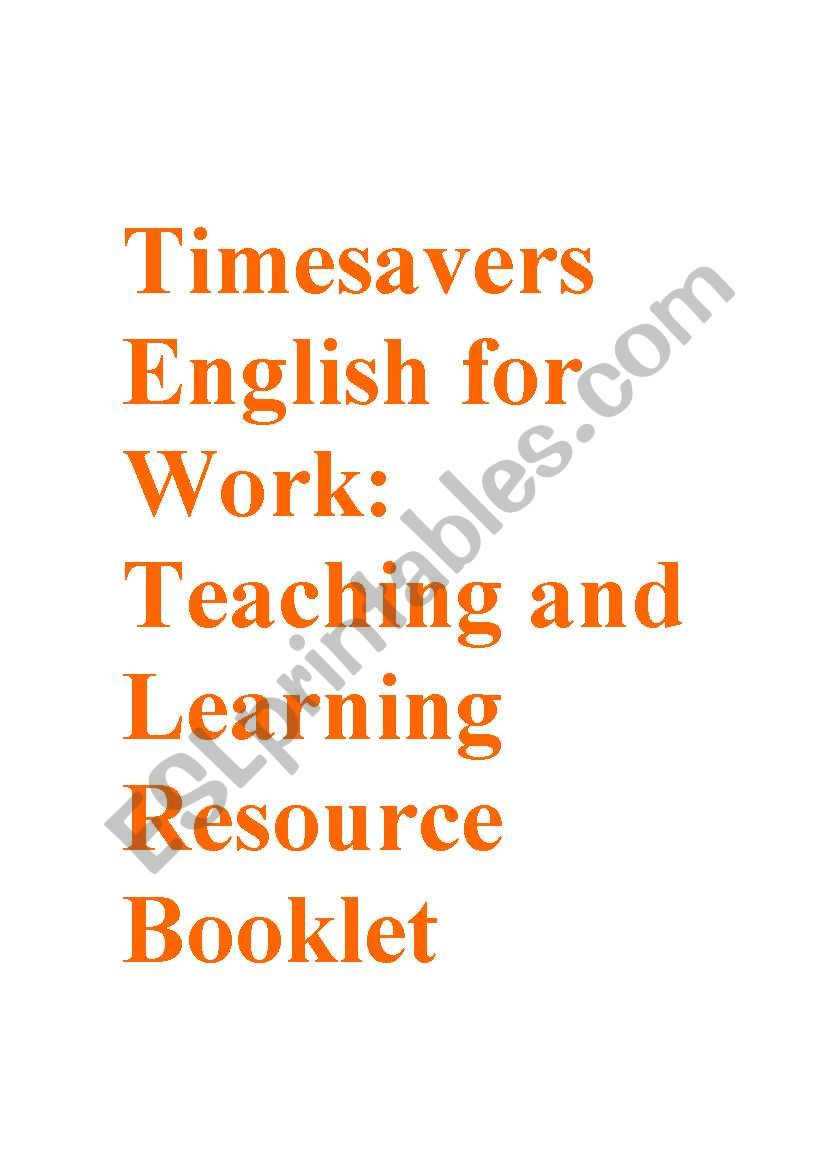 Timesavers english for work booklet 