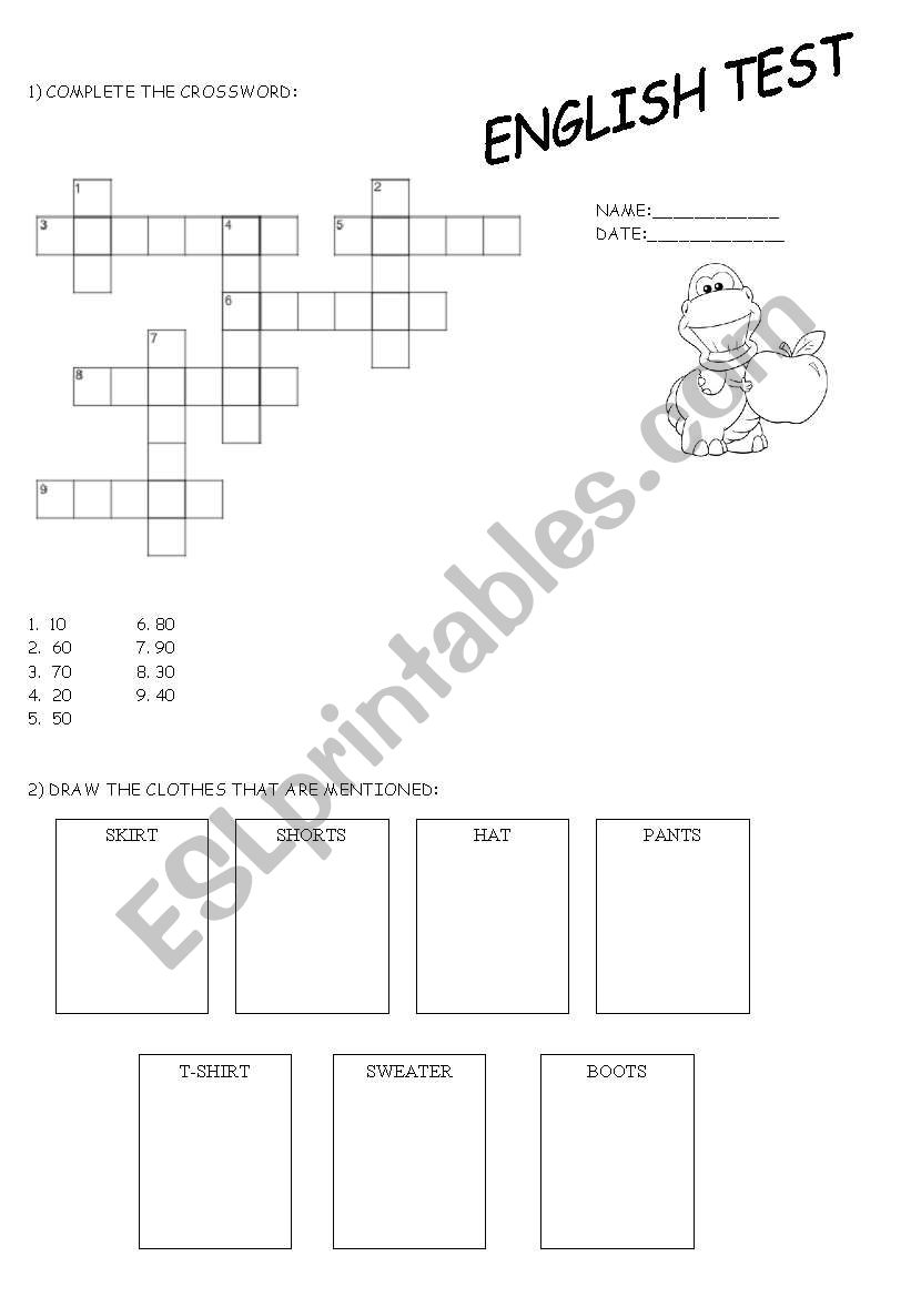 ENGLISH TEST worksheet