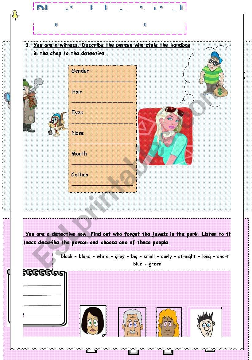 Physical description worksheet