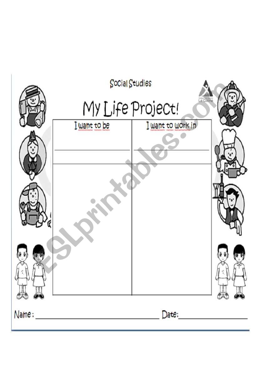 My life project worksheet