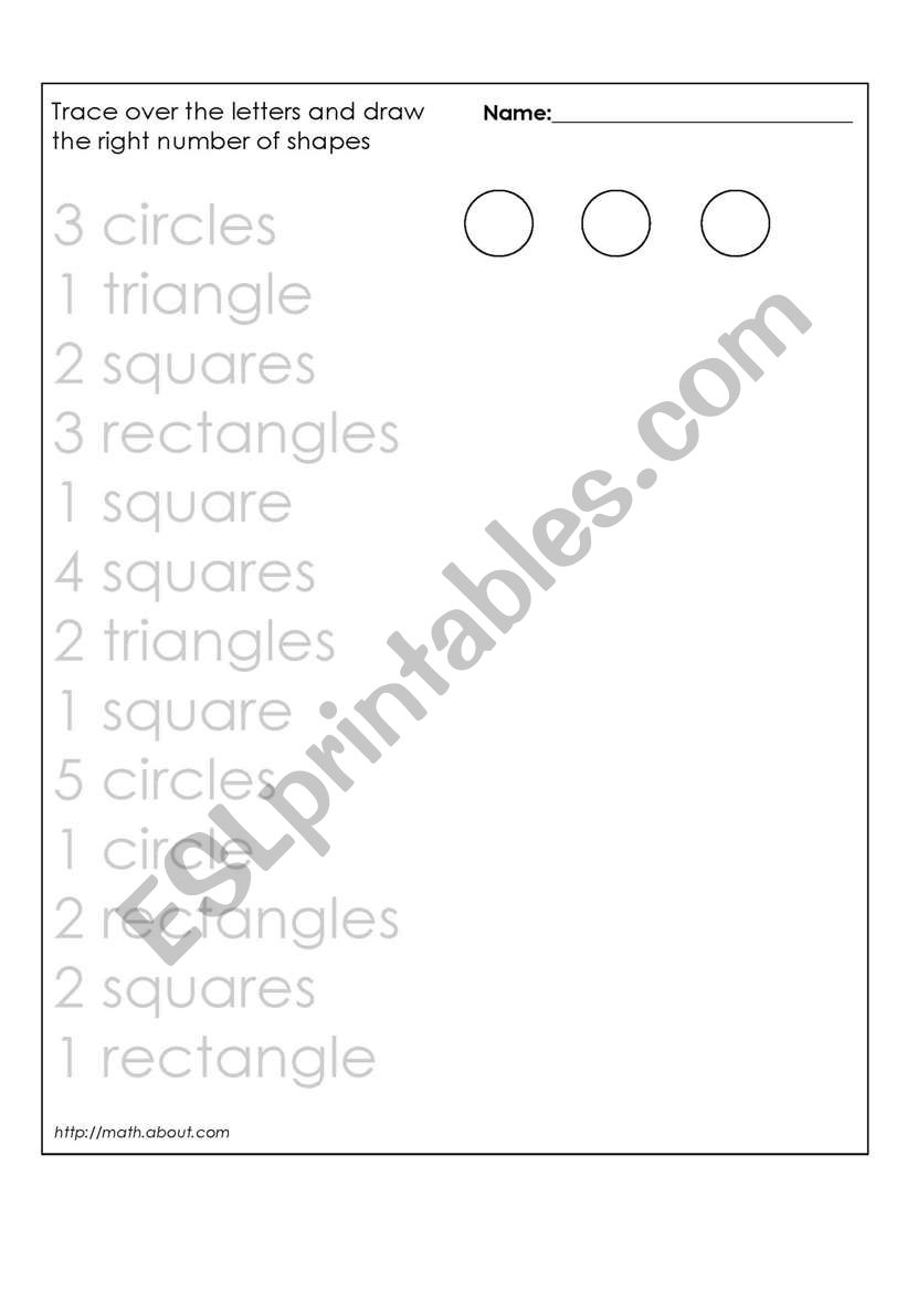 shapes  worksheet