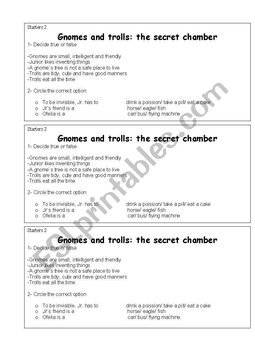 Gnomes and trolls: The secret chamber