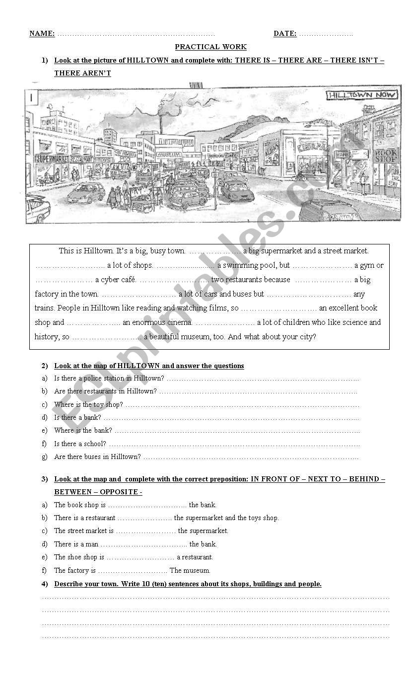 Practical task worksheet