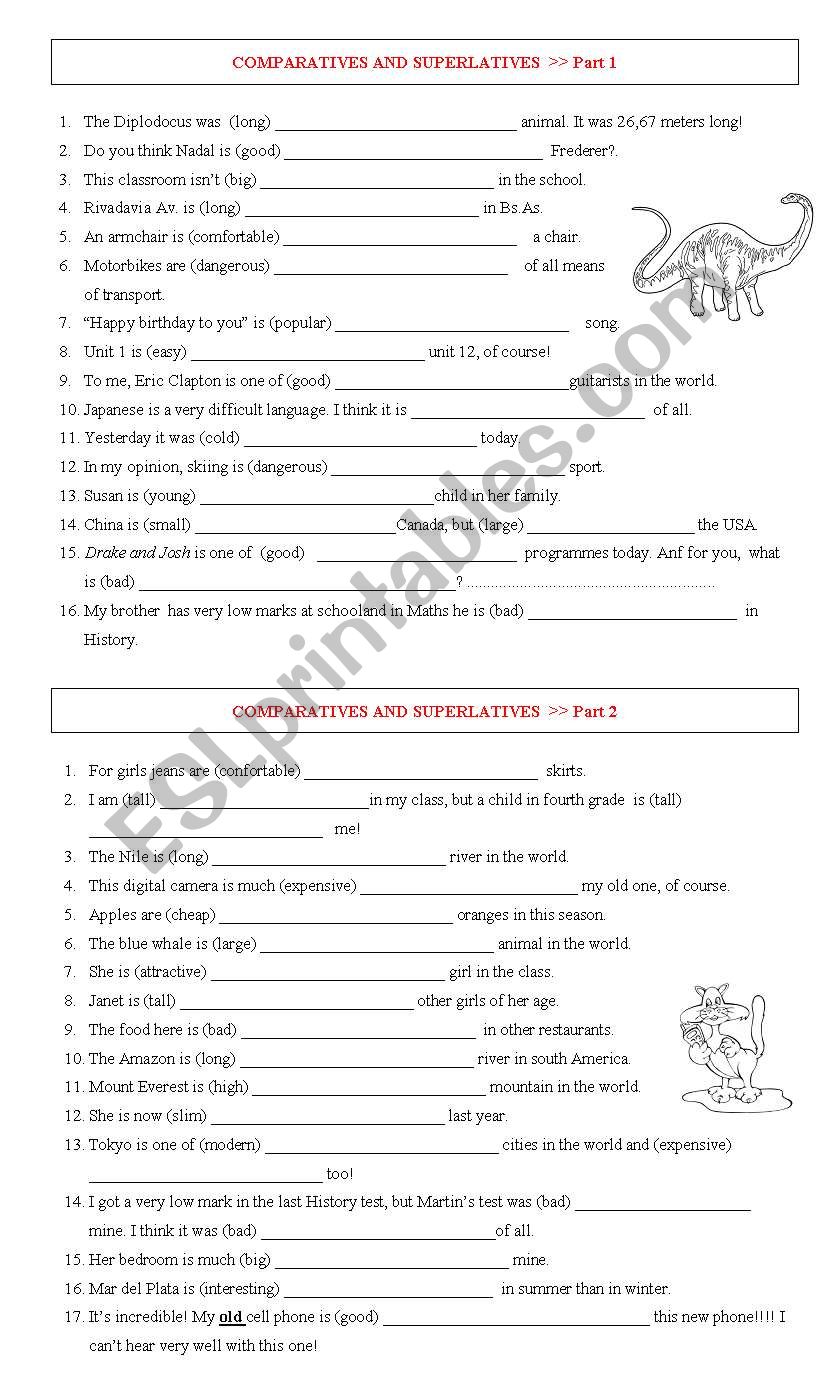 COMPARATIVES and SUPERLATIVES - B&W