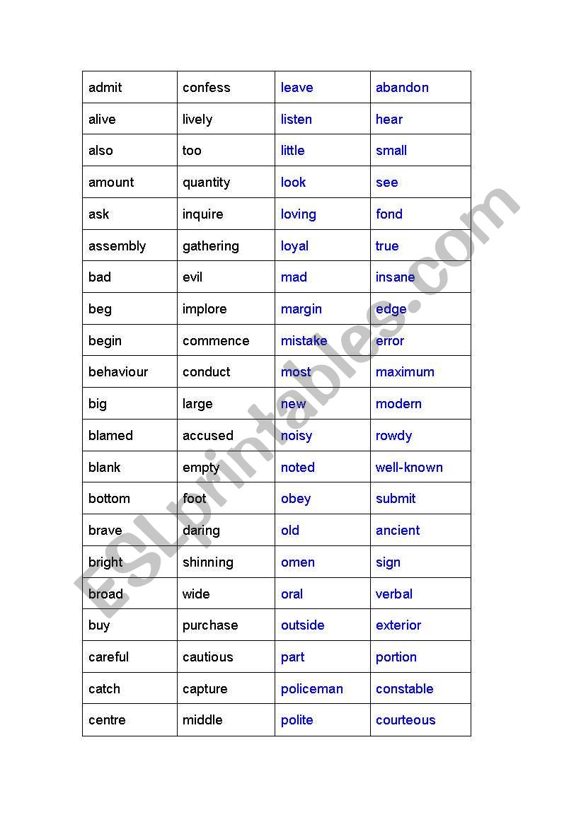 voca worksheet