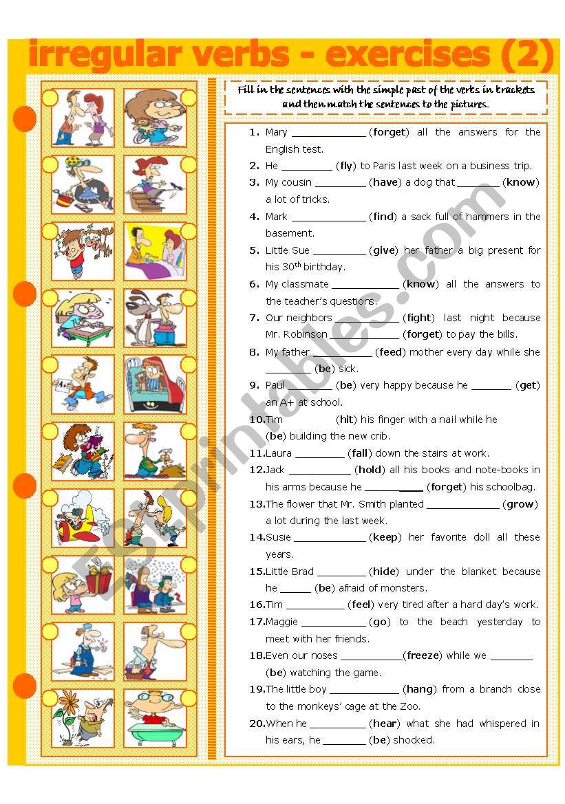 IRREGULAR VERBS - EXERCISE 2 worksheet