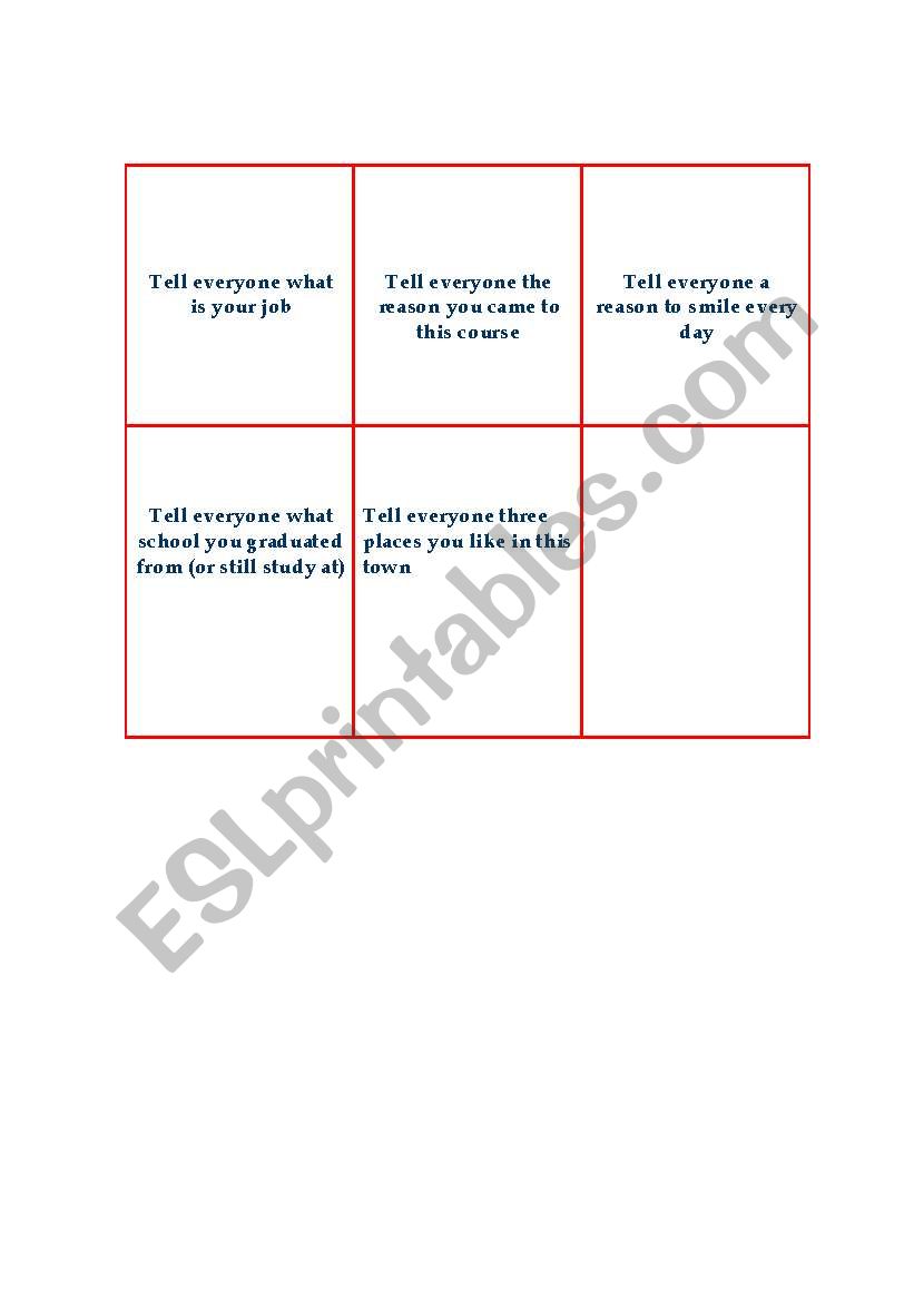 conversation  worksheet