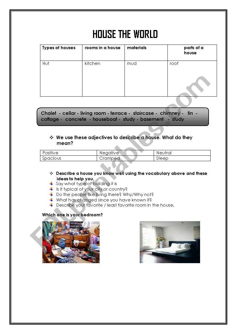 House the World worksheet