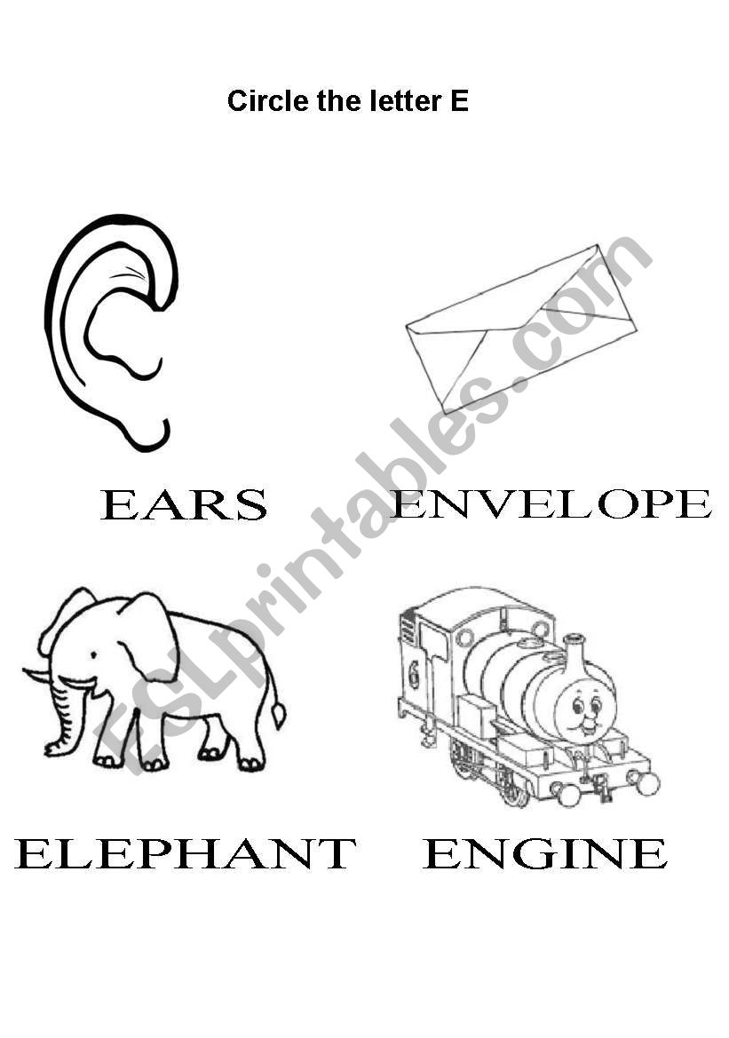 Circle the letter E worksheet