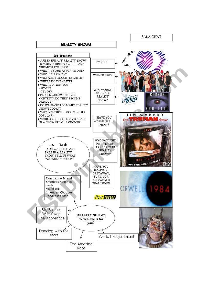 Reality Shows worksheet