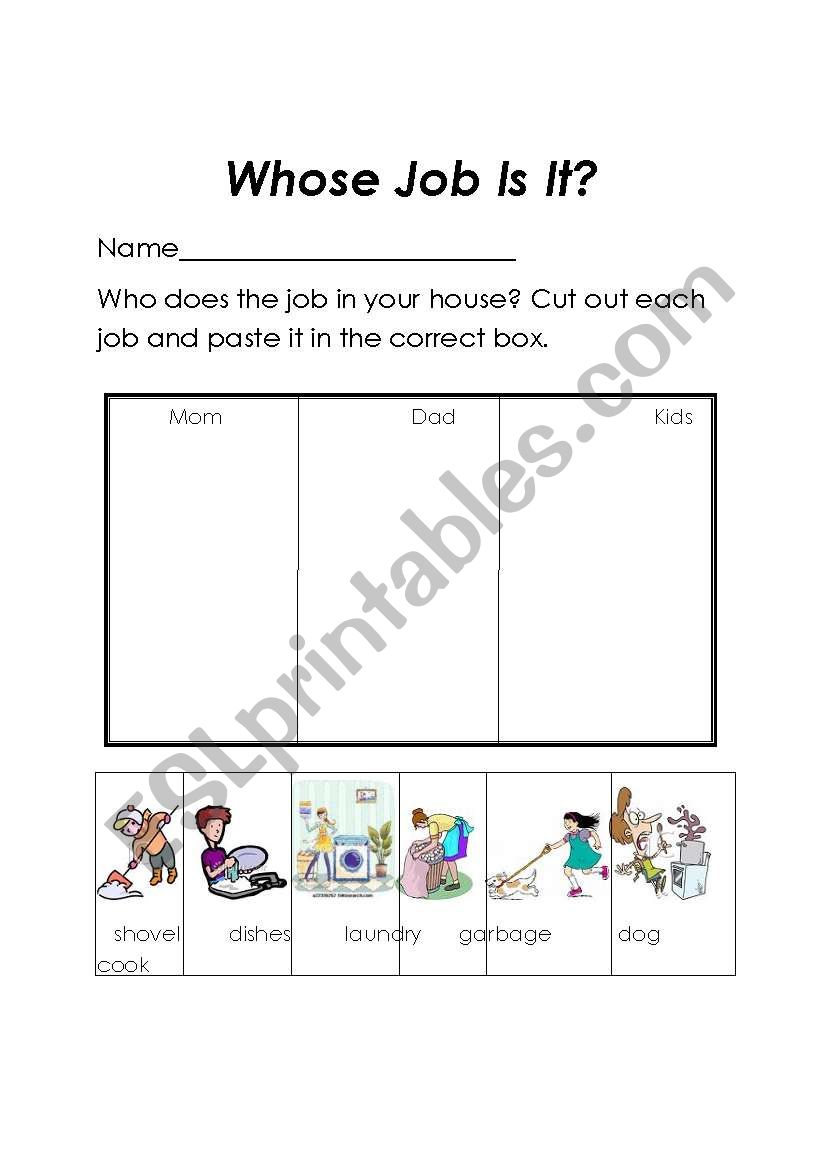 Whose Job Is It? worksheet