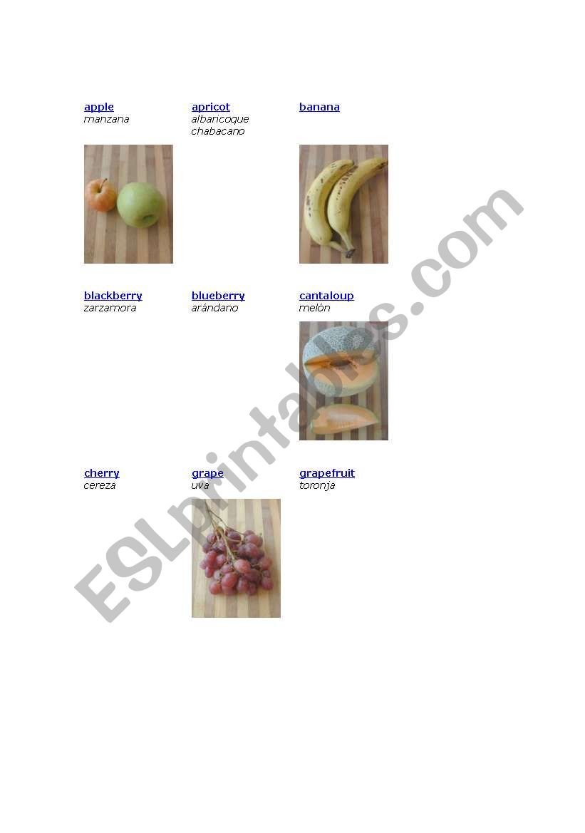 fruits and vegetables worksheet