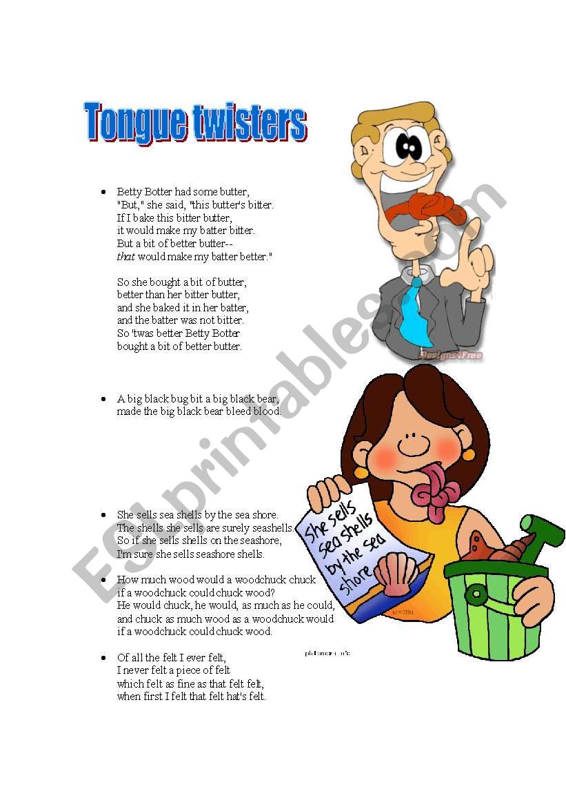 Tongue Twisters worksheet