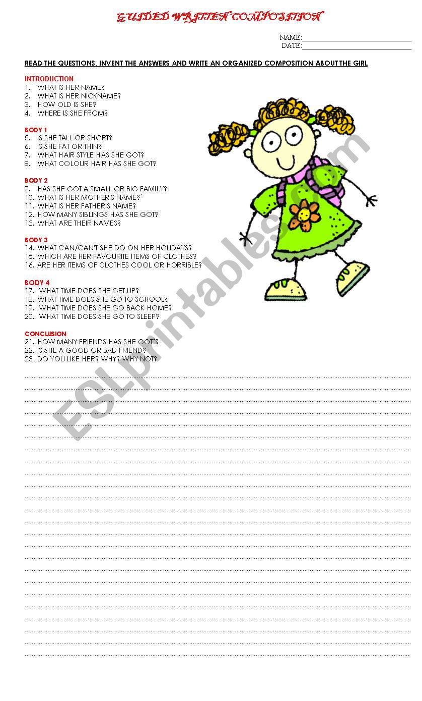 Guided composition worksheet