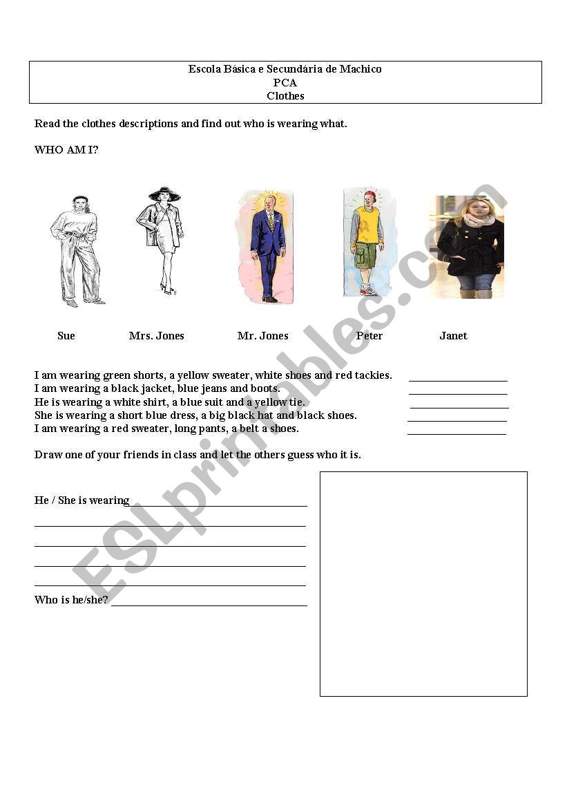 clothes and body parts worksheet