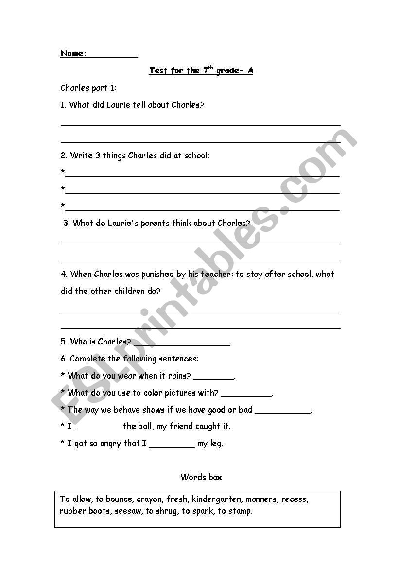 Charls worksheet