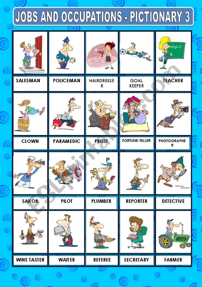 JOBS AND OCCUPATIONS - PICTIONARY 3