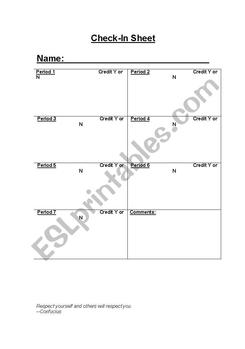 check in sheet for remediation purposes