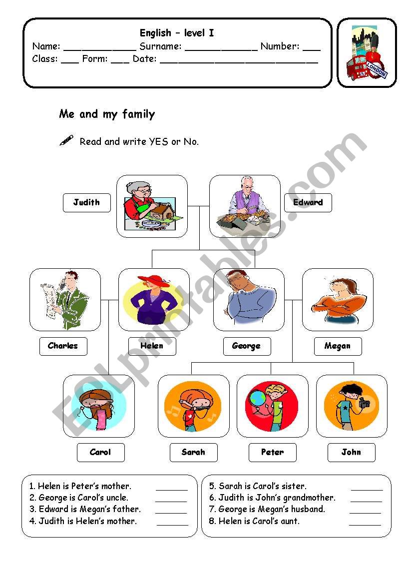 Family tree worksheet