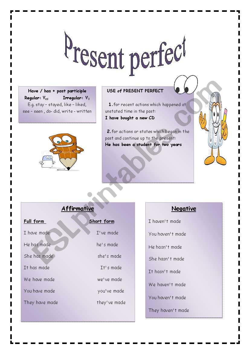 ((Present Perfect)) worksheet