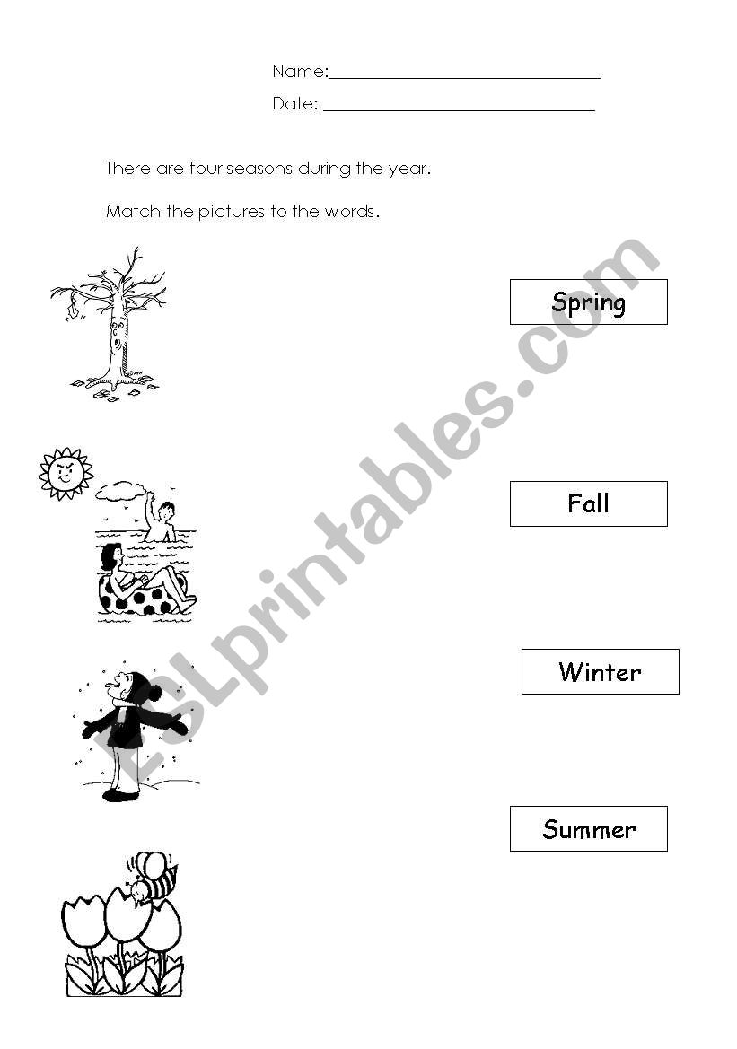 Seasons worksheet